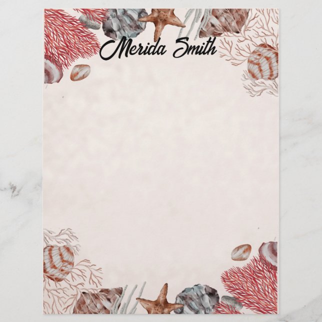 En-tête De Lettre Bordure couleur coquille sur Tan (Devant)
