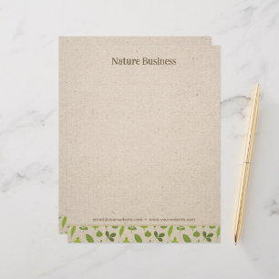 En-tête De Lettre Bordure de la nature verte sur papier Kraft en-têt