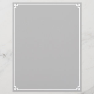 En-tête De Lettre Bordure grecque grise argentée et blanche