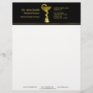 En-tête De Lettre Botte de serpent classique Hygieia Médicale Gold C