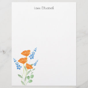 En-tête De Lettre Bouquet d'aquarelle à trois pépites
