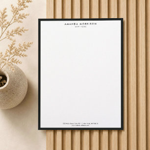 En-tête De Lettre Boutique de luxe minimaliste noir/blanc