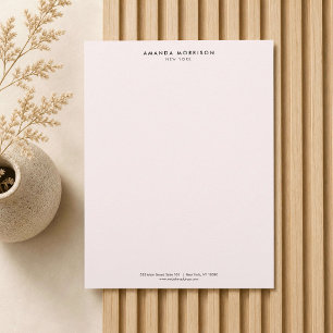En-tête De Lettre Boutique de Luxe Minimaliste Rose Pastel