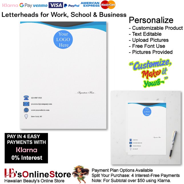 En-tête De Lettre Business Black 2 Shaded Blue White Logo Company  (Business Black 2 Shaded Blue White Logo Company Letterhead.)