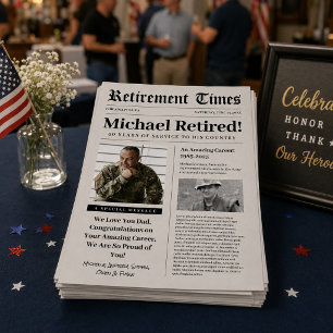 En-tête De Lettre Cadeau de journal de retraite militaire