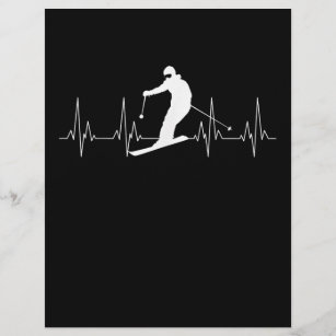 En-tête De Lettre Cadeau De Ski Heartbeat Pour Les Skieurs
