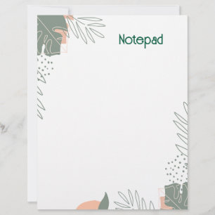 En-tête De Lettre Carnet en papier végétal minimaliste