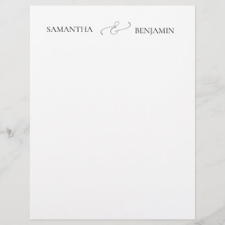 En-tête De Lettre Carte de remerciement de mariage avec noms de coup
