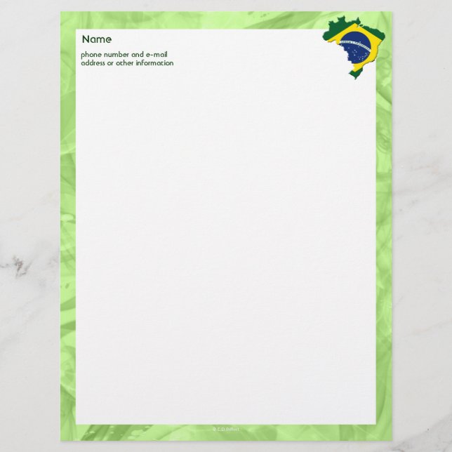 En-tête De Lettre Carte du Brésil (Devant)
