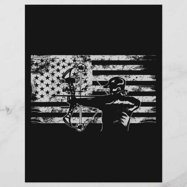 En-tête De Lettre Chasse Archer Drapeau Américain Chasse Bowhunting (Devant)