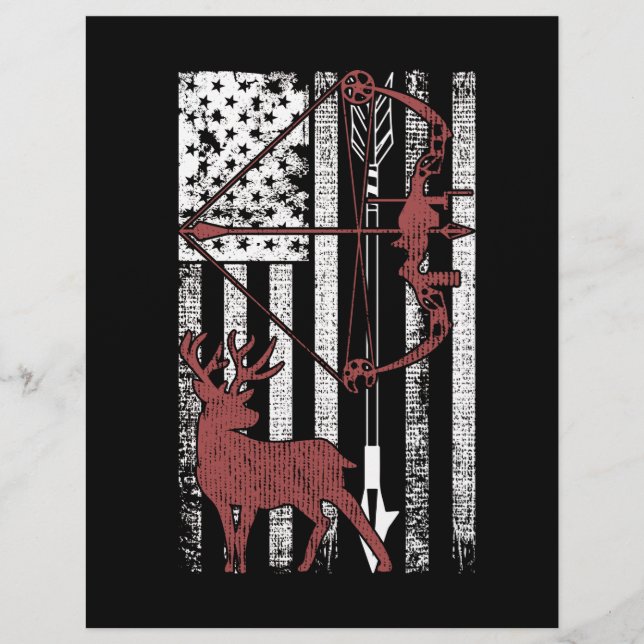 En-tête De Lettre Chasse avec Drapeau Américain Chasse à la Bow (Devant)