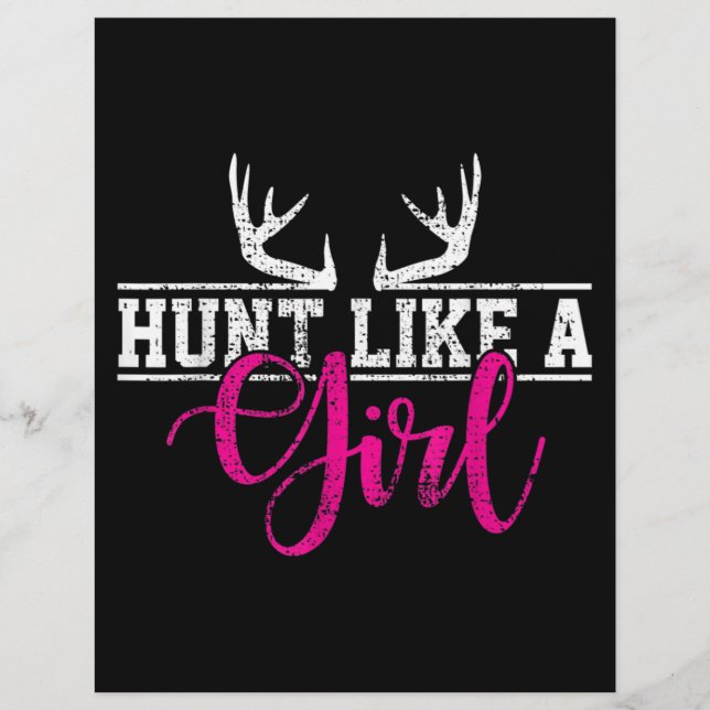 En-tête De Lettre Chasse Fille Chasse Comme Une Fille (Devant)