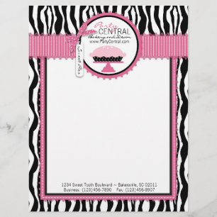 En-tête de lettre chic de boulangerie de tarte de