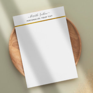 En-tête De Lettre Chic Simple Minimal Blanc Gold Papier à lettres pe