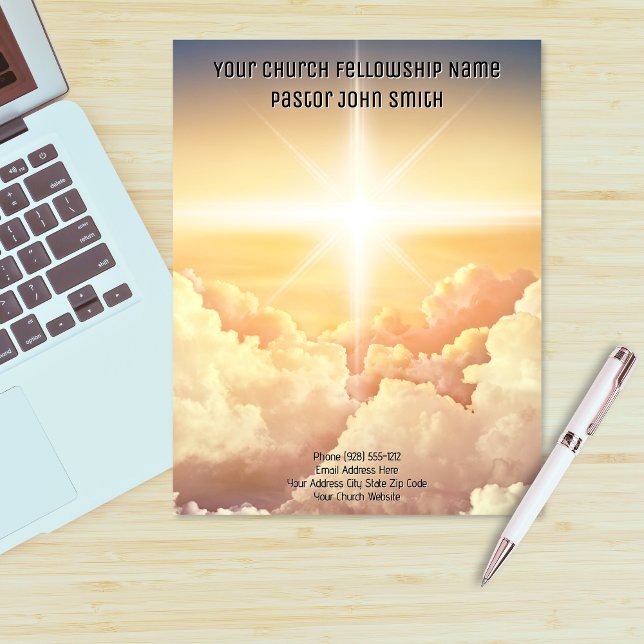 En-tête De Lettre Christian Heavenly Cloud Church (Christian Heavenly Cloud Church Business Letterhead)