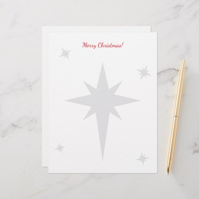 En-tête De Lettre Christmas letterhead with star of Bethlehem (Devant/Arrière en situation)