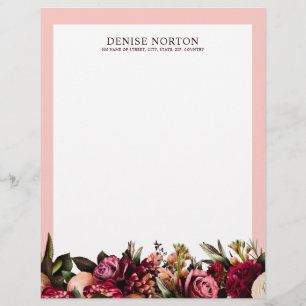 En-tête De Lettre Chrysanthème romantique sur Gossamer Pink