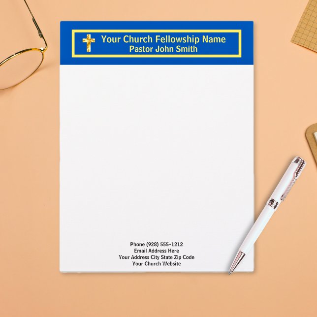 En-tête De Lettre Church Pastor Classy en-tête or (Church Pastor Classy Gold Letterhead)