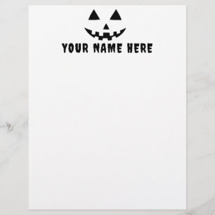 En-tête De Lettre Citrouille personnalisé Halloween Votre Nom