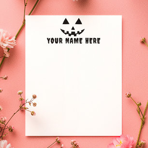 En-tête De Lettre Citrouille Personnalisée Halloween Votre Nom