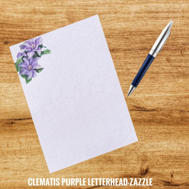 En-tête De Lettre Clematis violet (Créateur téléchargé)