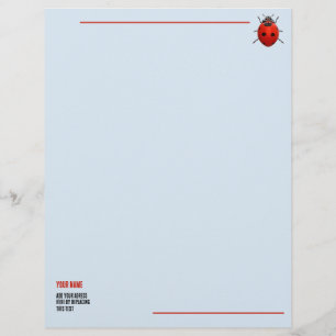 En-tête De Lettre Coccinelle Chanceuse