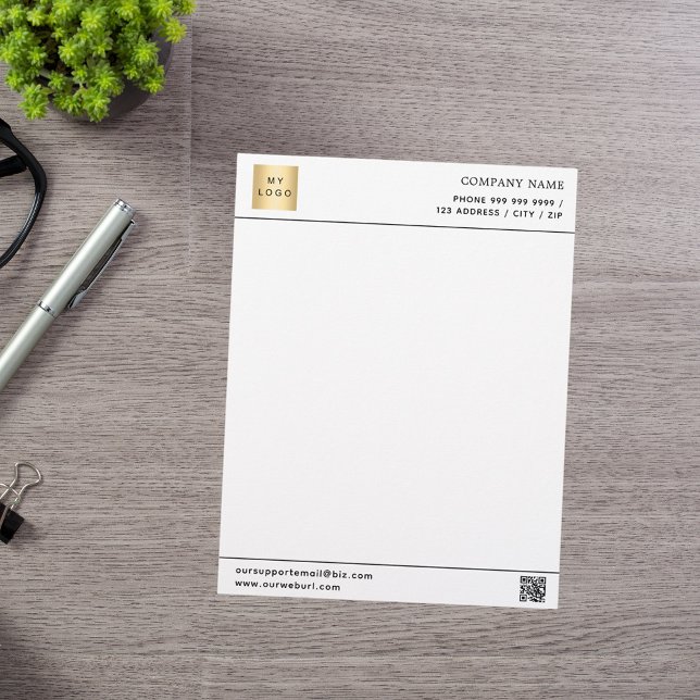 En-tête De Lettre Code QR du logo de l'entreprise (Créateur téléchargé)