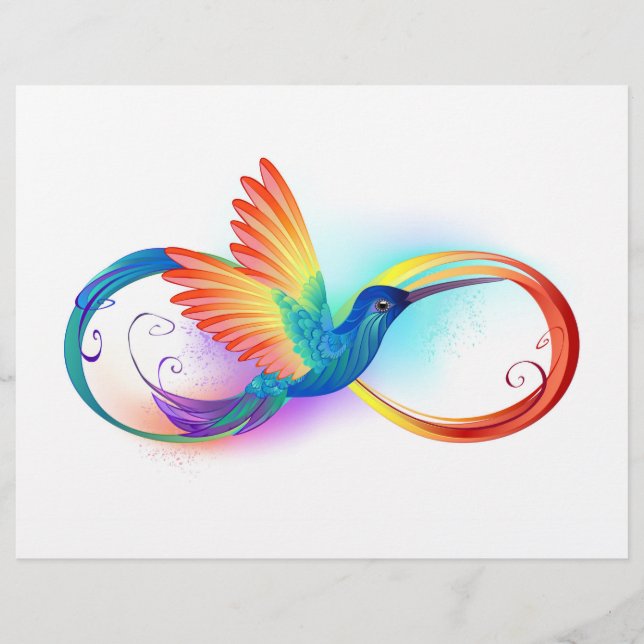 En-tête De Lettre Colibri arc-en-ciel avec symbole Infinity (Devant)