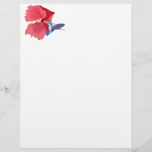 En-tête De Lettre Colibri bleu et vert