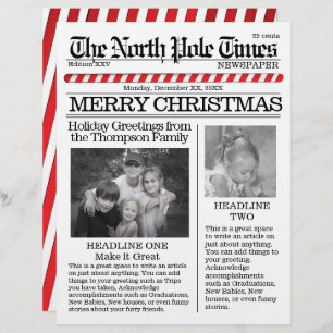 En-tête De Lettre Collage photo Pôle Nord Père Noël Fun de Noël