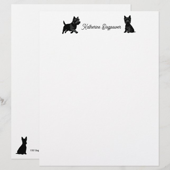 En-tête De Lettre Conception de silhouettes de jolis animaux de comp (Devant / Derrière)