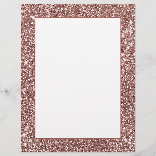 En-tête De Lettre Conception de texture de paillettes en or rose fau (Devant)