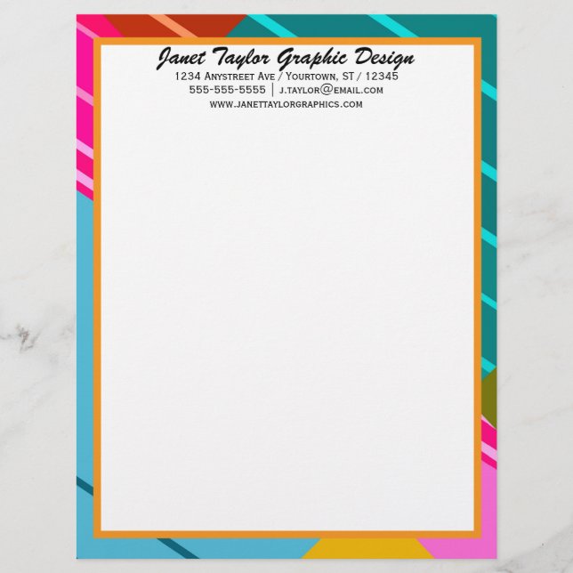 En-tête De Lettre Conception graphique géométrique aux couleurs vive (Devant)