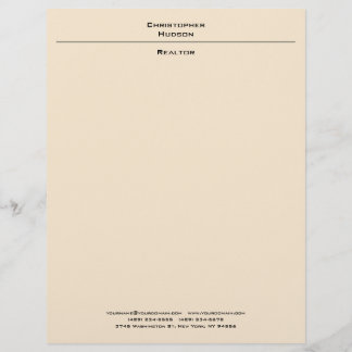 En-tête De Lettre Couleur Champagne Professionnelle Simple Plaque