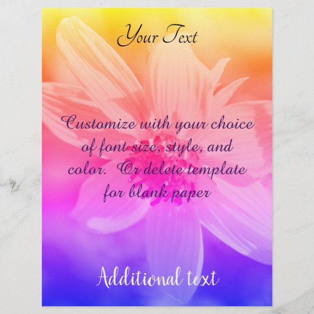 En-tête De Lettre Couleurs arc-en-ciel tournesol (Devant)