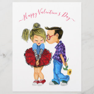 En-tête De Lettre Couple romantique - Amour - Saint Valentin Baiser