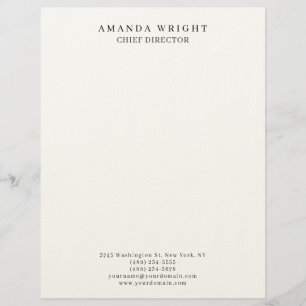 En-tête De Lettre Créatif Simple Blanc Élégant De Style