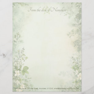 En-tête De Lettre Créez Vos Propres Fleurs de Printemps Shabby Chic