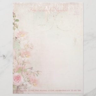 En-tête De Lettre Créez vos propres fleurs roses shabby chic enchant