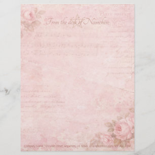 En-tête De Lettre Créez vos propres roses roses musicales shabby chi