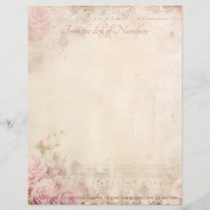 En-tête De Lettre Créez Votre Propre Éphemera de Roses Roses Shabby