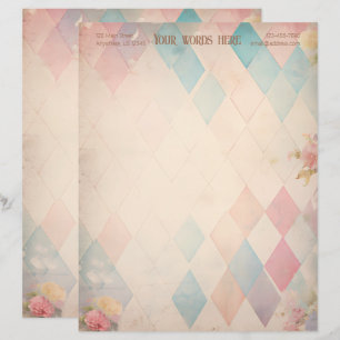 En-tête De Lettre Créez Votre Propre Floral Harlequin Pastel Grunge