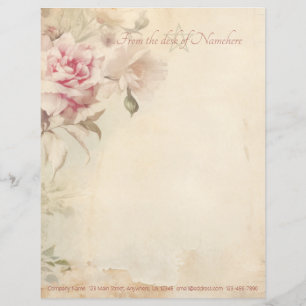 En-tête De Lettre Créez votre propre papier éphemère de roses victor