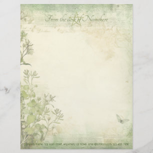 En-tête De Lettre Créez Votre Propre Papillon De Feuillage Shabby Ch