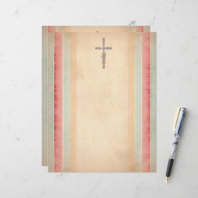 En-tête De Lettre Croix de Pâques (Devant/Arrière en situation)