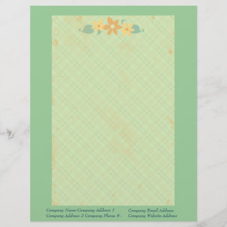 En-tête De Lettre Cru floral fait sur commande