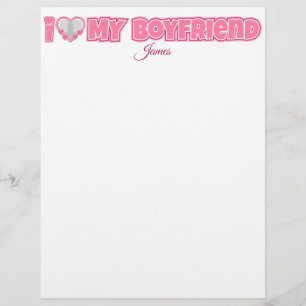 En-tête De Lettre Custom I Love My Boyfriend - Ajouter photo et nom
