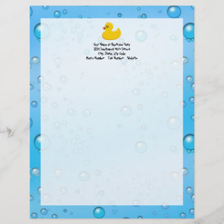 En-tête De Lettre Customisable Bulles mignonnes/bleues en caoutchouc mignonnes