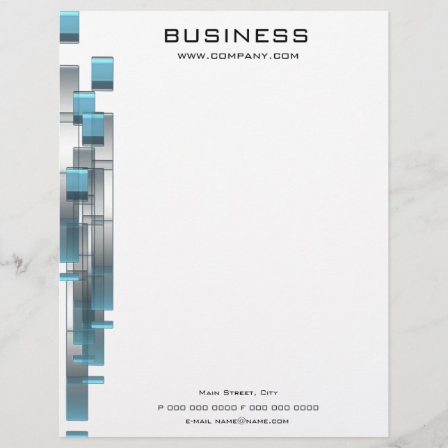 En-tête De Lettre Customisable business_blue_letter (Devant)