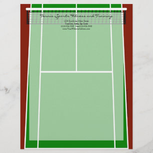 En-tête De Lettre Customisable Conception d'un court de tennis vert